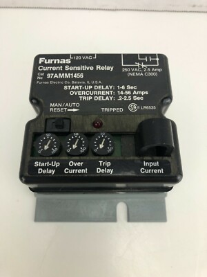 New! Furnas Current Sensitive Relay 97AMM1456, 14-56 Amps, .2-2.5 Sec