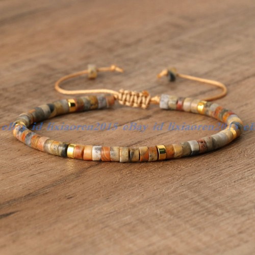 Natural Crystal Stone Bracelet Gemstone Beaded Dainty Healing Bracelet Handmade - Picture 33 of 59