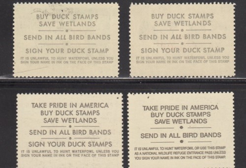 U.S. STAMPS #RW47, RW48, RW56, RW58 -- (4) HUNTING PERMIT (DUCK) STAMPS -- MINT - Imagen 2 de 3