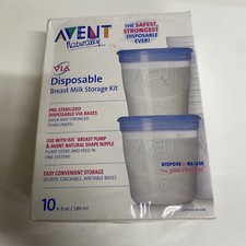 AVENT NATURALLY Disposable Breast Milk Storage Kit 10, 6oz Containers p2