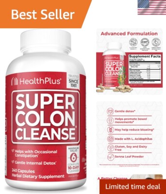 Effective Constipation Relief with Super Colon Cleanse Detox - 240 Capsules