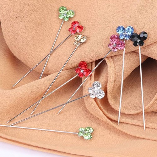 30pcs Shambala Crystal Diamante Hijab Scarf Brooch Wheel Long Pins Sewing Snag - Picture 29 of 59