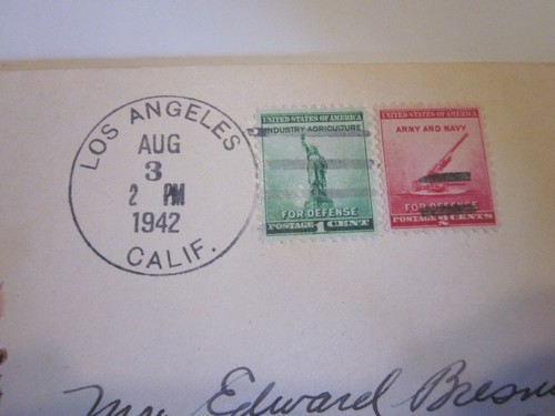 WWII US 1942 LOS ANGELES CALIFORNIA PATRIOTIC MINKUS CACHET JOHN PAUL JONES - Picture 2 of 3