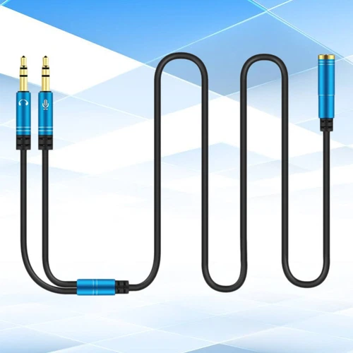  Microphone Splitter Cable for Headphones Headset Adapter Earphones