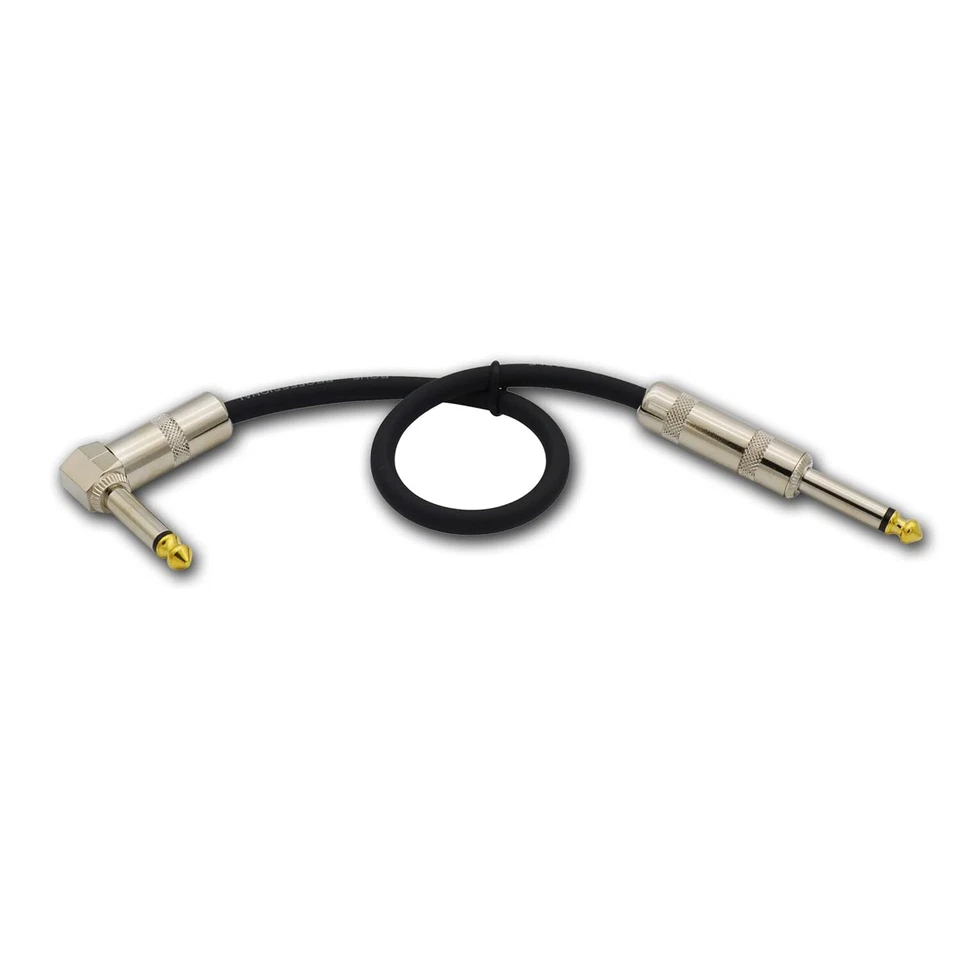 3,1 ft Right Angle to Straight 1/4" Plug for Guitar Instrument Patch Cable Cord - Image 2 of 4