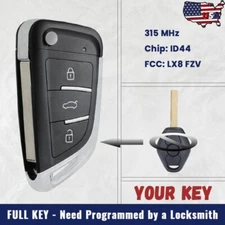 Upgrade Flip Remote Key Fob 315MHz ID44 for BMW EWS 1998-2010 HU92 Blade LX8 FZV