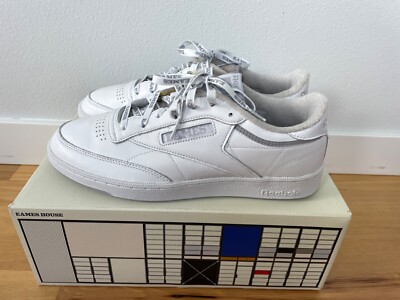 Reebok EAMES Club C 85 White Leather Mens Sneakers Retro Classic  Size 11.5