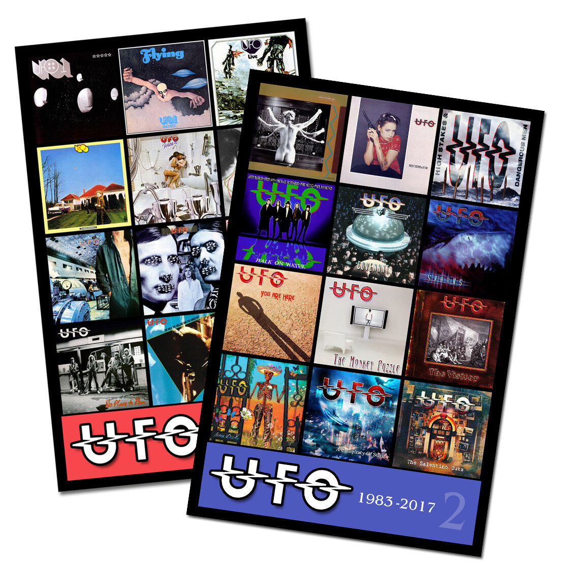 UFO twin pack discography magnet set (two 3.75" x 4.75" magnets)  RIP Pete Way.