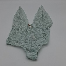 Free People Bodysuit Womens Small We Are HAH Comin' In HAHt Lace Something Blue