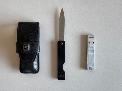 ZWILLING - Maniküre-Set 2-teilig in schwarzem Lederetui   TOPzustand!