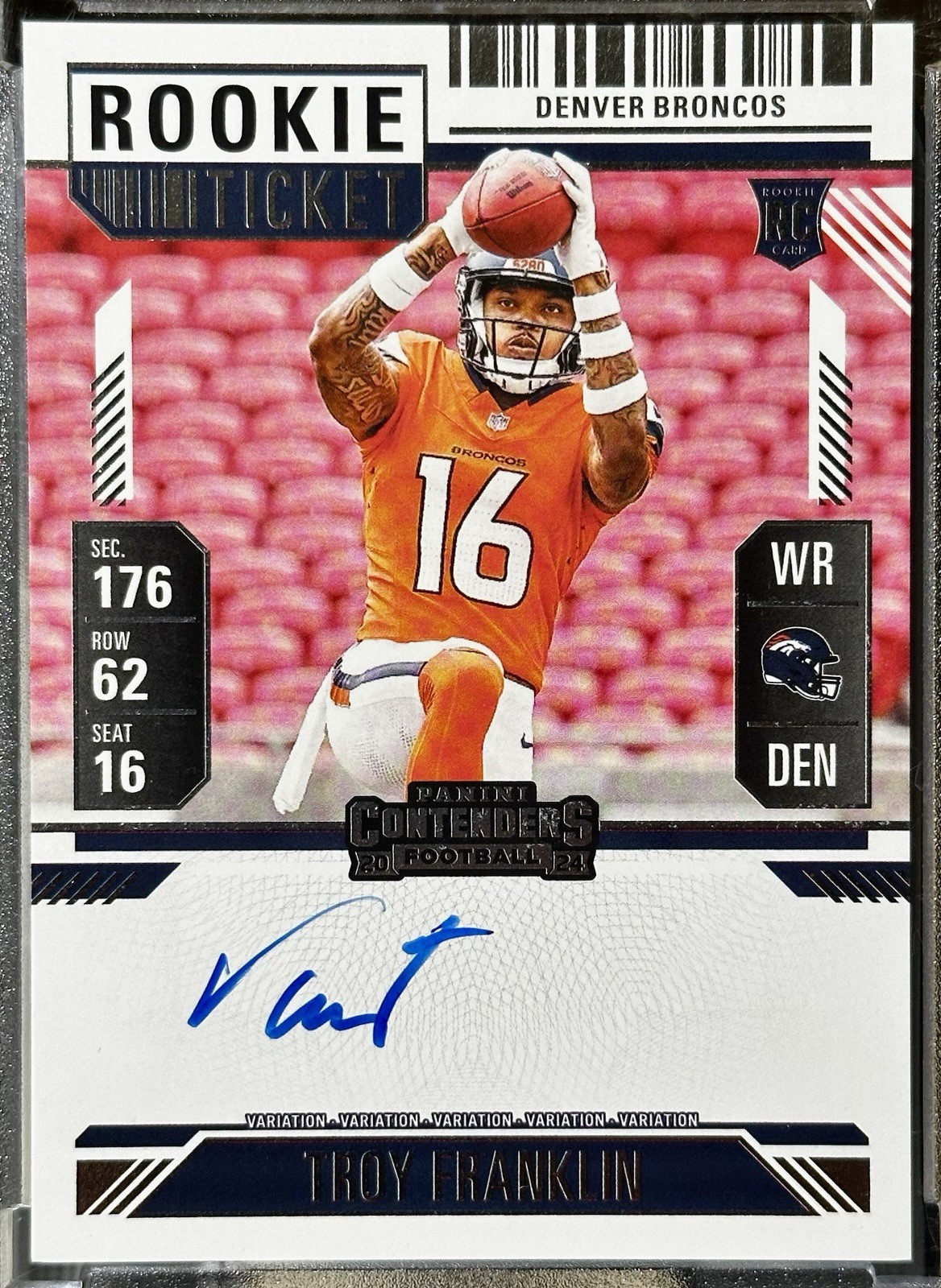 2024 Contenders - Troy Franklin Rookie Ticket Variation On Card Auto (RC, AU)