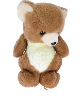 Vintage California Stuffed Toys Plush Bear Brown Cream 10" Korea Synthetic Fib
