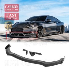 For Infiniti Q60 17-22 Carbon Fiber St Style Winglet Front Bumper Lip Wcanards