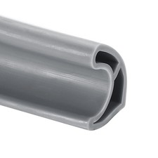 Collapsible Shower Water Barrier, 67" TPE Splash Guard, 1.18"W x 1.77" H, Gray