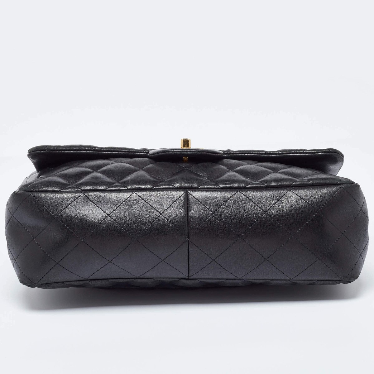 Chanel Black Quilted Leather Jumbo Classic Double Flap Bag | eBay