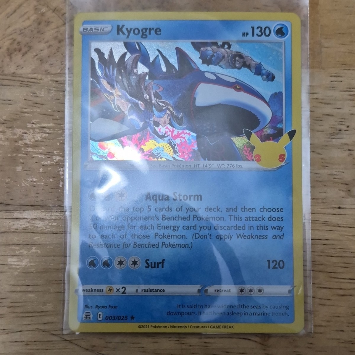Pokmon Kyogre Celebrations 25th Anniversary Holo Rare Card 003/025 English