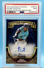 2024 Bowman Sterling Felnin Celesten Extravaganza Auto /10 Black PSA 9 Mariners