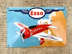 VINTAGE DOME ESSO AVIATION PLANE GASOLINE MOTOR OIL PUMP STATION PORCELAIN SIGN