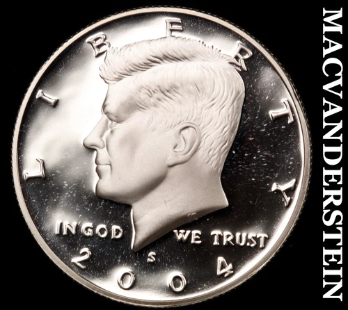 2004-S Kennedy Half Dollar- Lustrous Silver Choice Gem Proof  #i3334