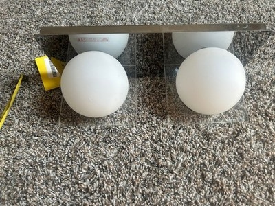 Wall Lamp Chrome Plated Opal Glass 2 50W New