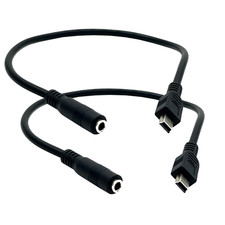 3.5Mm Female to 5 Pin Mini USB Male Microphone Adapter Cable; 2Pack Mini USB Mal