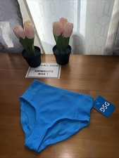 DSG Girl's High Waisted Bikini Bottom Aqua Blue Size X Small 50 Uv Protection