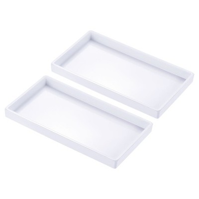 9x5'' Fast Food Tray, 2 Pack Plastic Serving Tray Smooth Surface White