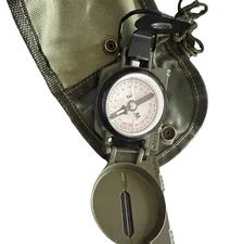 Cammenga Model 3h Tritium Lensatic Compass Olive Drab US Military Issue Pouch