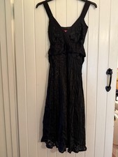 Monsoon Black Silk Blend Cocktail Evening Party Dress LBD Size 10