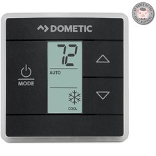 Compact Black Wall-Mounted Thermostat with Bluetooth Digital Control Features