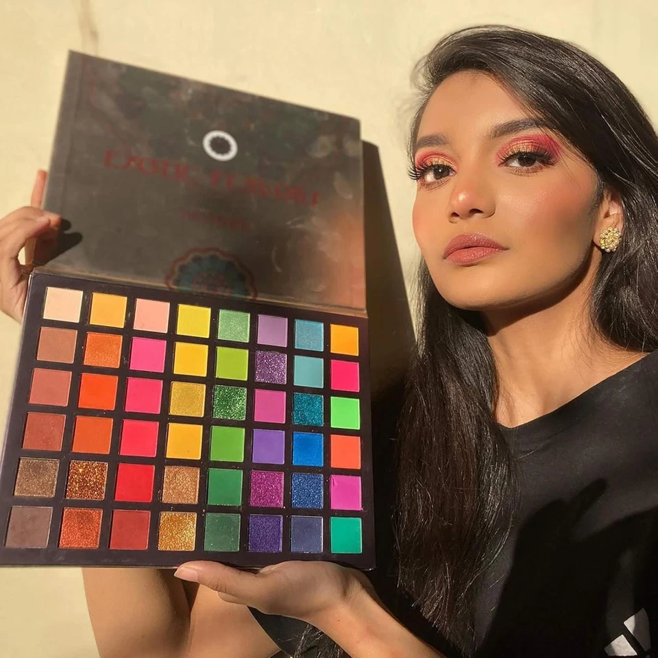 Eyeshadow Palette Powder Waterproof 48 Color Neon Shimmer Matte Glitter - Image 4 of 4