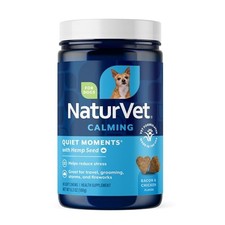 NaturVet Quiet Moments Plus Hemp Calming Aid Soft Chews for Dogs, Count of