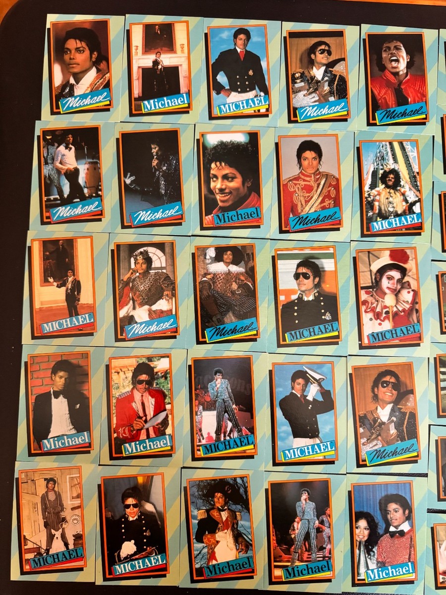 Vintage 1984 Michael Jackson Trading Cards Lot COMPLETE BLUE SET