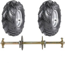 32" Go Kart Rear Axle Kit 428 Sprocket Hub Disc 7" Wheels Golf Cart ATV Buggy