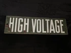 Vintage High Voltage Sign Porcelain Green