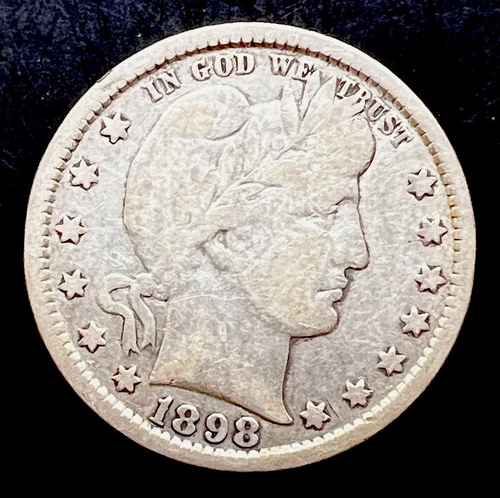 1898 25C Silver Barber Quarter VG - 25259