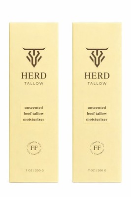 X2 Herd Tallow Unscented Beef Tallow Moisturizer 7 oz 2 Pack Face & Body Cream