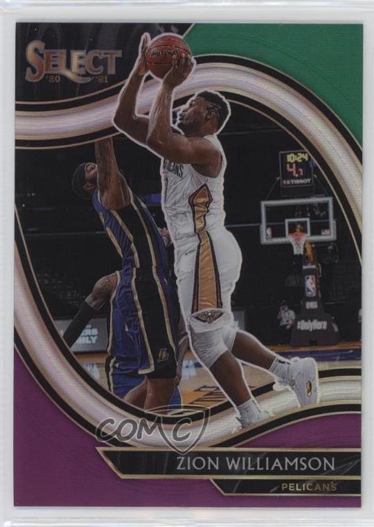 2020 Panini Select Courtside Green White Purple Prizm Zion Williamson #213 in5