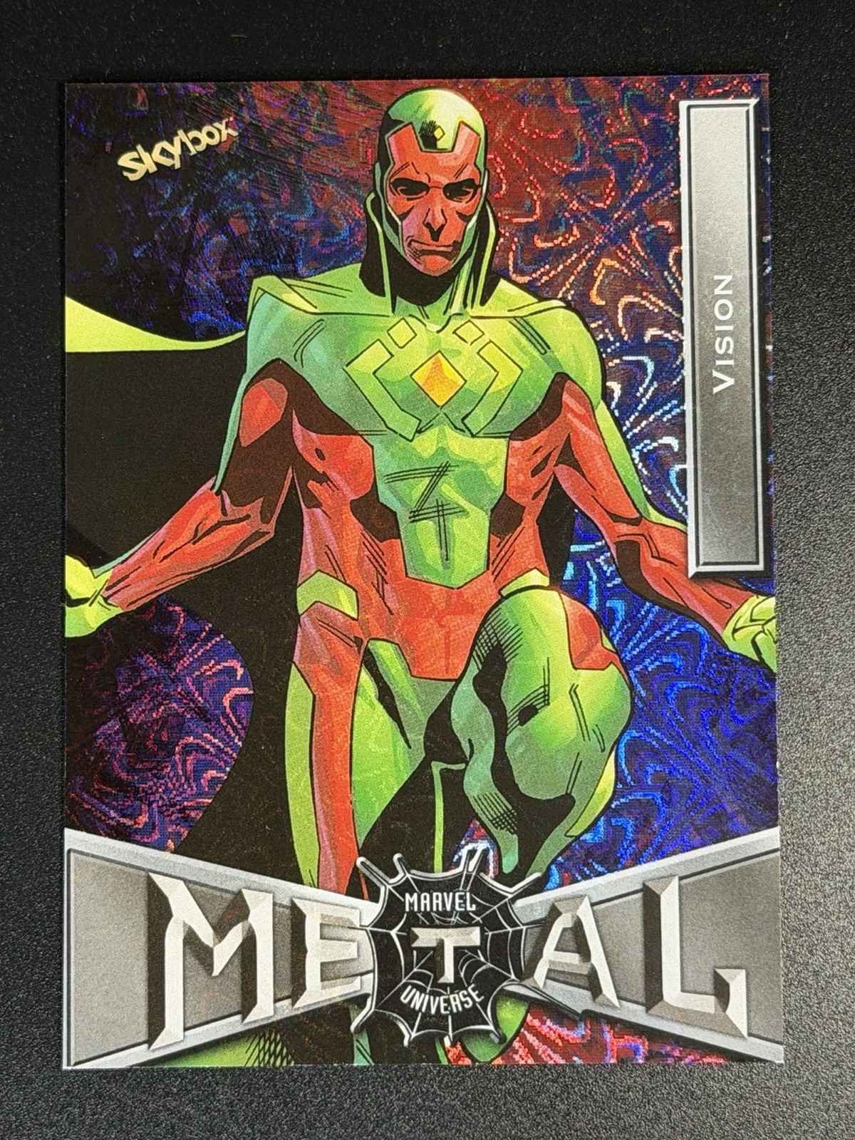 2021 SkyBox Metal Universe Marvel Spider-Man Grandiose #94 Vision