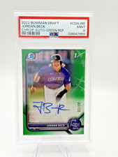 2022 Bowman Draft #CDAJBE Jordan Beck Auto Green Refractor /99