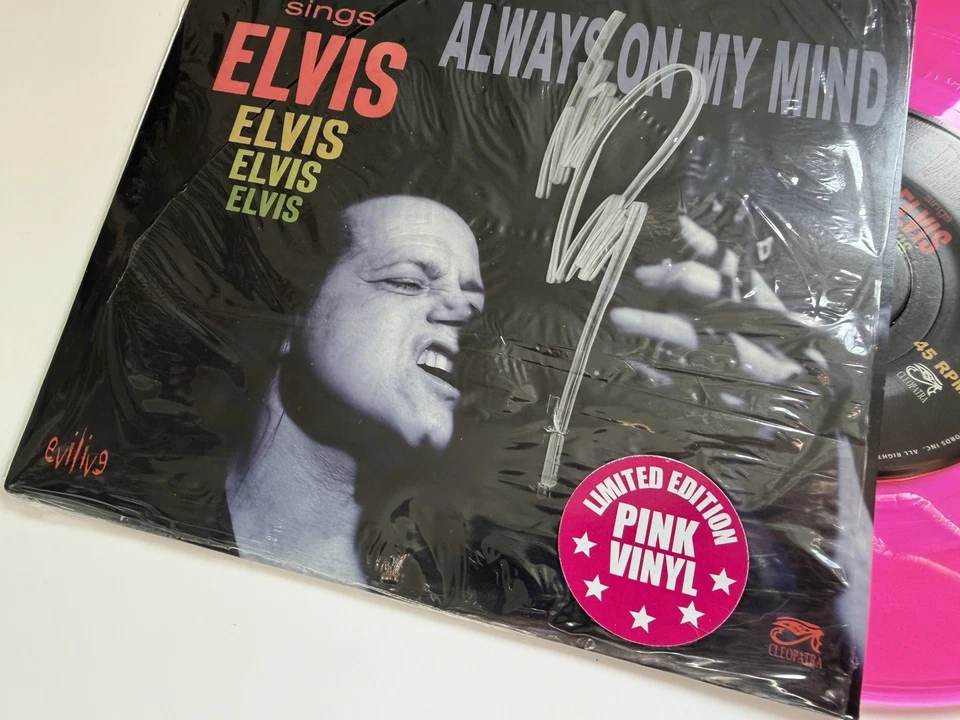Danzig Sings Elvis SIGNED Always On My Mind 7" EP PINK Vinyl LP New AUTOGRAPHED - Image 3 of 4