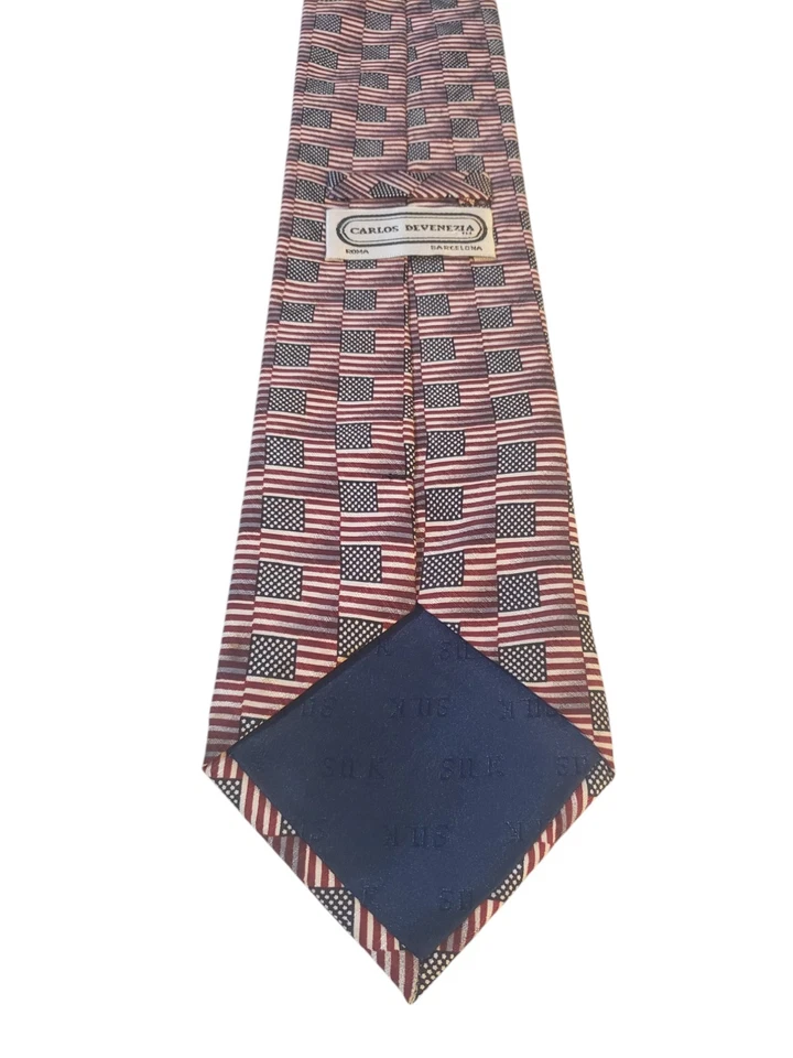 Corbata de hombre Carlos Devenezia diseñador repetición bandera americana patriótica Foto 4 de 4