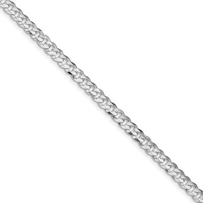 Sterling Silber rhodiniert 4,5 mm konkav abgeschrägt Panzerkette Halskette