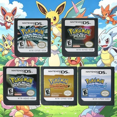 5PCS HeartGold Soulsilver Platinum Game Card Poke/mon For Nintendo 2DS 3DS NDSI