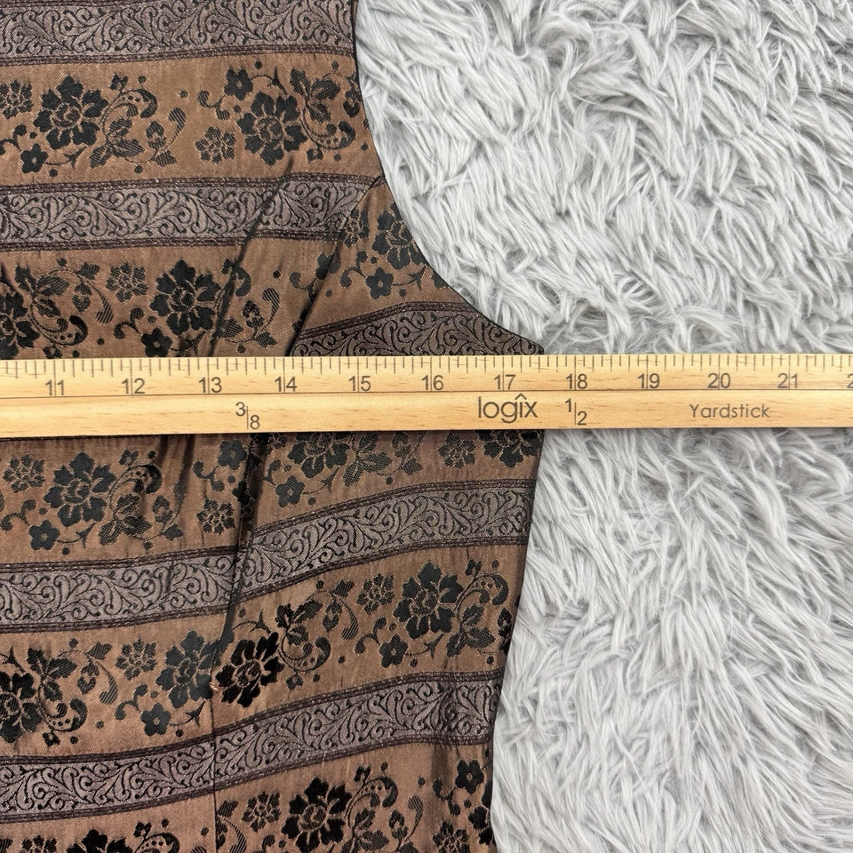 Top Jessica McClintock para mujer 10 marrón floral de colección caprichoso satinado evento formal Foto 4 de 4