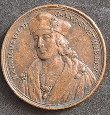 Bronze Finish Medal Coin King Henry VII Relief Details English Sovereigns