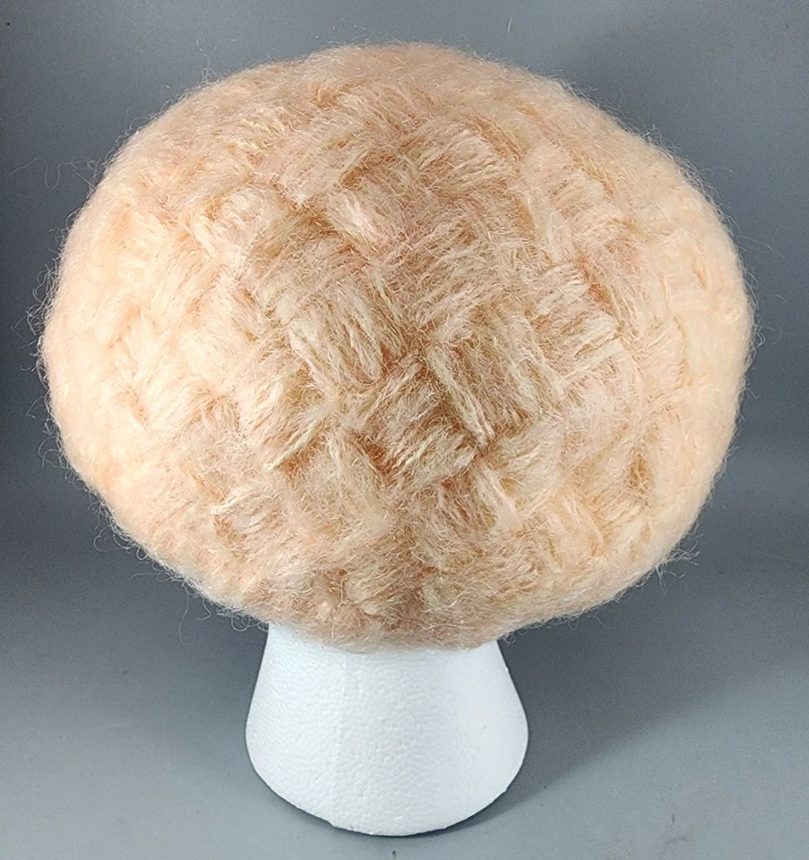 Sombrero Pastillero Cloche Rosa Tejido - Vintage - 56 cm Foto 2 de 4