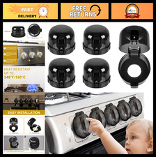 Universal Gas Stove Knob Covers 5-Pack  Heat-Resistant Baby Proof Safety Knobs