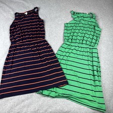 GAP A Line Dresses Womens XS Striped Nautical Sleeveless Navy Green Coral Spring