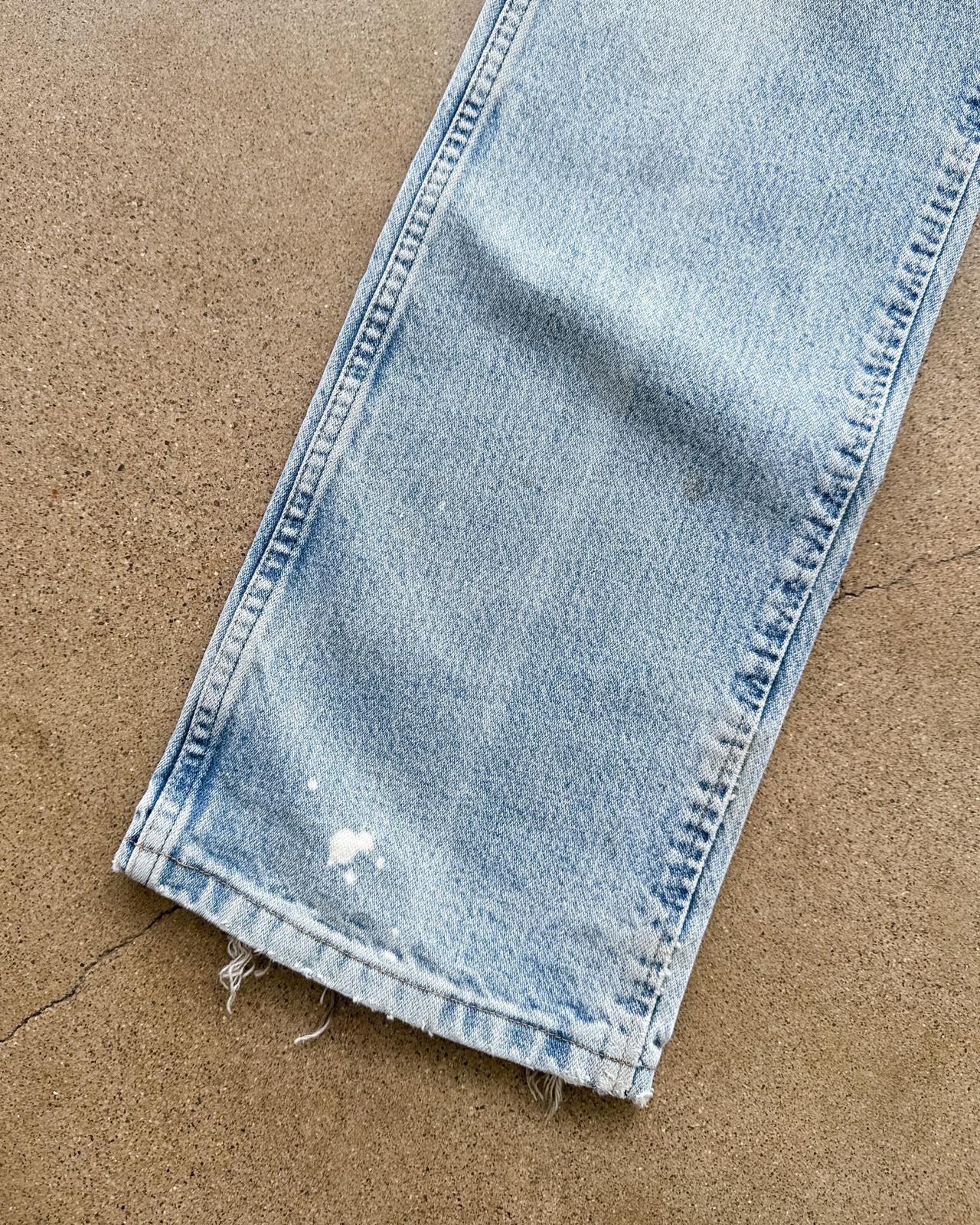 Vintage 90s Wrangler 36 MWZ Jeans Straight Leg Men's 34 Light Wash Distressed image 4